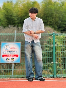 「アイテム（デジタル腕時計）」を使った、休日パパコーデ | ゆうきさん（メンズ・160cm）の秋コーディネート