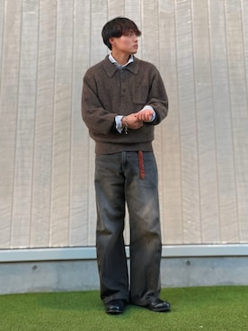 「アイテム（ポロシャツ）」を使った、休日パパコーデ | ゆうきさん（メンズ・160cm）の秋コーディネート