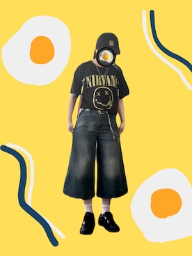 「NIRVANA（ニルヴァーナ）のアイテム」を使った、ちゃーさん（レディース・159cm）の夏コーディネート