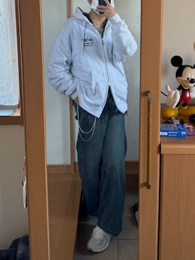 「アイテム（パーカー）」を使った、strainyさん（メンズ・168cm・10代）の冬コーディネート