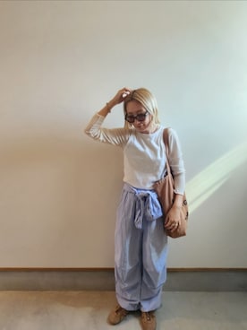 「duei（デュイ）のアイテム」を使った、sporoさん（レディース・157cm）の春コーディネート