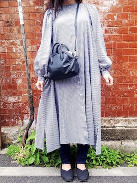 「LAKOLE（ラコレ）のアイテム（シャツワンピース）」を使った、yuuri8888shopさん（レディース・164cm）の春コーディネート