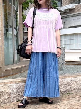 「Three Four Time（ｽﾘｰﾌｫｰﾀｲﾑ）のアイテム」を使った、yuuri8888shopさん（レディース・164cm）の夏コーディネート