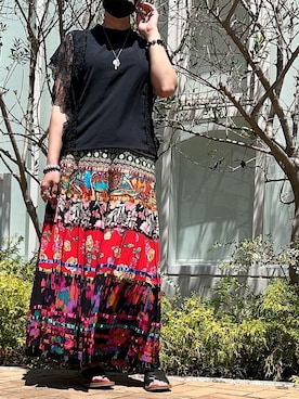 「Freada（フリーダ）のアイテム（スカート）」を使った、yuuri8888shopさん（レディース・164cm）の夏コーディネート