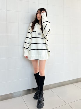 「GYDA（ジェイダ）のアイテム（その他シューズ）」を使った、yuunaさん（レディース・152cm）の冬コーディネート