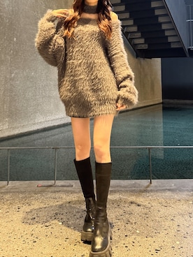 「GYDA（ジェイダ）のアイテム（その他シューズ）」を使った、yuunaさん（レディース・152cm）の冬コーディネート