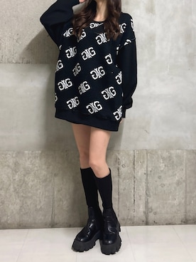 「GYDA（ジェイダ）のアイテム（その他シューズ）」を使った、yuunaさん（レディース・152cm）の冬コーディネート