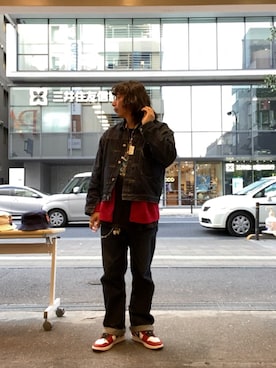 「古着のアイテム（カーディガン/ボレロ、グリーン系）」を使った、goodwalkinuedaさん（メンズ・170cm）の秋コーディネート