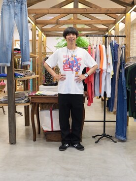 「Levi's（リーバイス）のアイテム（スラックス、ブラック系）」を使った、goodwalkinuedaさん（メンズ・170cm）の秋コーディネート
