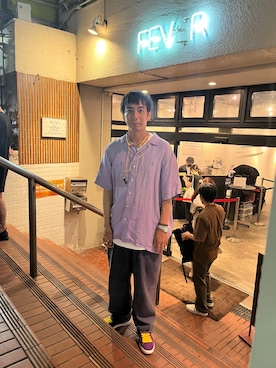 「POLO RALPH LAUREN（ポロ ラルフ ローレン）のアイテム（シャツ/ブラウス、パープル系）」を使った、goodwalkinuedaさん（メンズ・170cm）の秋コーディネート