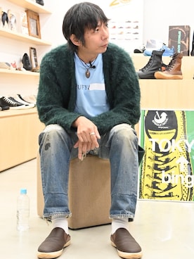 「SPINGLE MOVE（スピングルムーブ）のアイテム（スニーカー、ブラウン系）」を使った、goodwalkinuedaさん（メンズ・170cm）の秋コーディネート