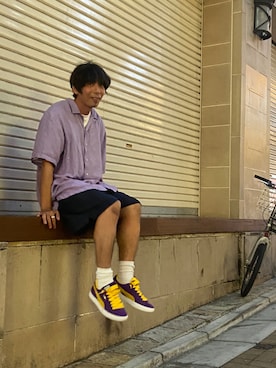 「POLO RALPH LAUREN（ポロ ラルフ ローレン）のアイテム（シャツ/ブラウス、パープル系）」を使った、goodwalkinuedaさん（メンズ・170cm）の秋コーディネート