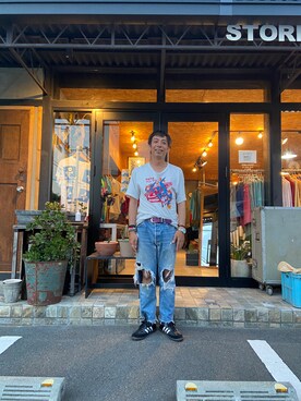 「Levi's（リーバイス）のアイテム（デニムパンツ、ブルー系）」を使った、goodwalkinuedaさん（メンズ・170cm）の秋コーディネート