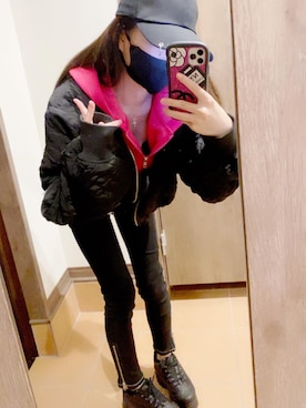 「GYDA（ジェイダ）のアイテム（ブルゾン）」を使った、misamisa417さん（レディース・160cm）の秋コーディネート