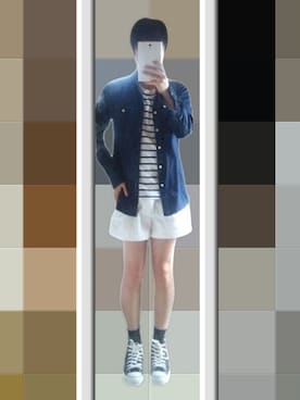 「アイテム（チノパンツ、ホワイト系）」を使った、飛陰丸さん（メンズ・169cm）の冬コーディネート