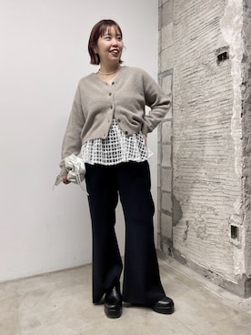 「アイテム（スリッポン）」を使った、yuka083さん（レディース・159cm・20代）の冬コーディネート