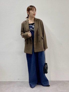 「アイテム（テーラードジャケット）」を使った、yuka083さん（レディース・159cm・20代）の秋コーディネート