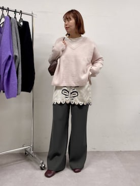 「アイテム（チョーカー）」を使った、yuka083さん（レディース・159cm）の秋コーディネート