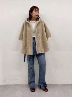 「アイテム（ポンチョ）」を使った、yuka083さん（レディース・159cm・20代）の秋コーディネート