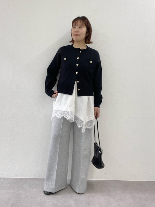 スウェットライクボタンカーディガン