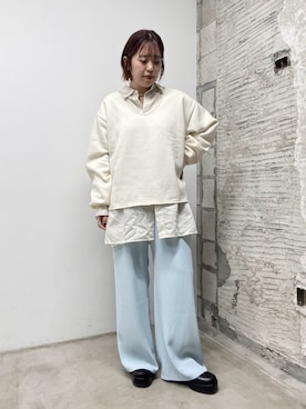 「アイテム（スリッポン）」を使った、yuka083さん（レディース・159cm）の冬コーディネート