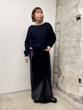 「アイテム（スリッポン）」を使った、yuka083さん（レディース・159cm）の冬コーディネート