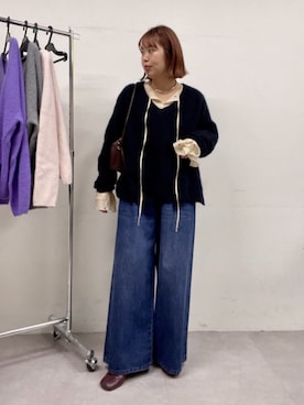 「アイテム（チョーカー）」を使った、yuka083さん（レディース・159cm）の秋コーディネート