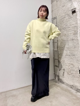 「アイテム（スリッポン）」を使った、yuka083さん（レディース・159cm）の冬コーディネート