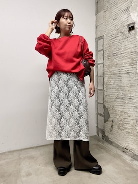 「アイテム（スリッポン）」を使った、yuka083さん（レディース・159cm）の冬コーディネート