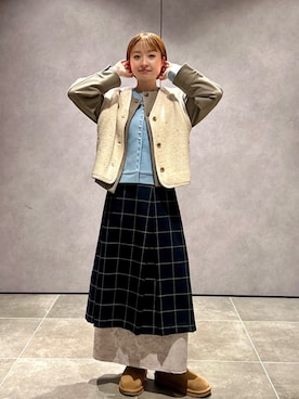 「UGG（アグ）のアイテム（ブーツ）」を使った、山口さん（レディース・160cm）の秋コーディネート