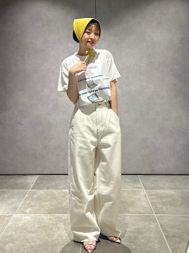 「アイテム（デニムパンツ）」を使った、山口さん（レディース・160cm）の夏コーディネート