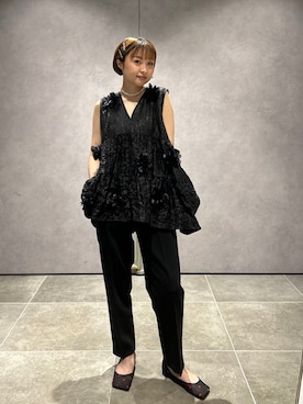 「ティアードブラウス」｜山口さん（レディース・160cm）の夏コーディネート