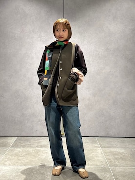 「アイテム（シュシュ）」を使った、山口さん（レディース・160cm）の秋コーディネート