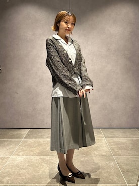 「SHIPS（シップス）のアイテム（スカート）」を使った、山口さん（レディース・160cm）の秋コーディネート