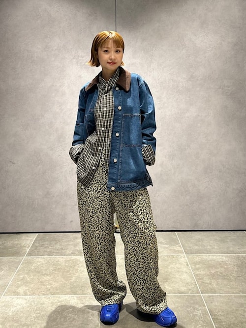 セール】SHIPS Primary Navy Label:〈手洗い可能〉レオパードドロスト