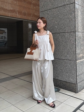 「IACUCCI（イアクッチ）のアイテム」を使った、かりんさん（レディース・153cm）の夏コーディネート