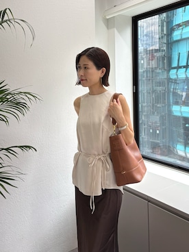 「IACUCCI（イアクッチ）のアイテム」を使った、かりんさん（レディース・153cm）の夏コーディネート