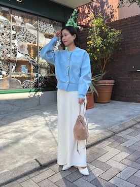 「ブルー」｜かりんさん（レディース・153cm）の冬コーディネート