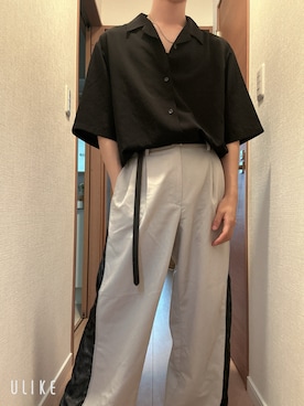 「CLEL（クレイル）のアイテム（スラックス）」を使った、sasassiさん（メンズ・165cm）の夏コーディネート