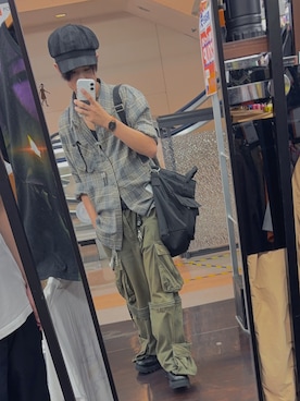 「GRANCY（グランシー）の【GRANCY】Carabiner Design Layering Wallet Chain / カラビナデザインレイヤリングウォレットチェーン（ウォレットチェーン）」を使った、es_19さん（メンズ・163cm）の夏コーディネート