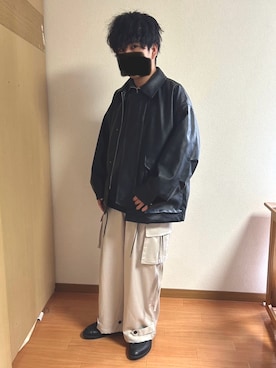 「WYM LIDNM（ウィム バイ リドム）のアイテム（スウェット）」を使った、まつさん（メンズ・166cm）の冬コーディネート