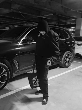 「Rick Owens（リックオウエンス）のアイテム（帽子）」を使った、Gin【WawlSoul】さん（メンズ・178cm）の冬コーディネート