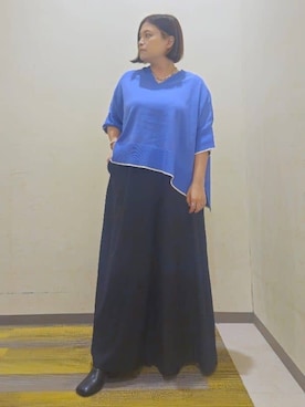 「THE SHOP TK （ザ ショップ ティーケー ）のオブリックトゥパンプス（パンプス）」を使った、ゆちちさん（レディース・156cm）の夏コーディネート