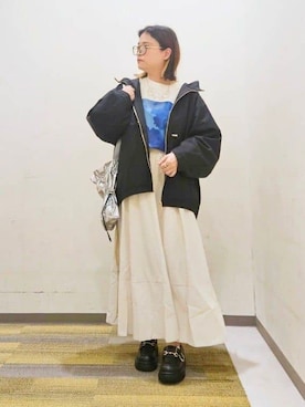 「THE SHOP TK （ザ ショップ ティーケー ）のアイテム（スカート）」を使った、おかゆさん（レディース・156cm）の春コーディネート