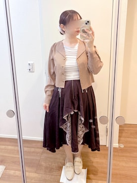 「archives（アルシーヴ）のアイテム」を使った、cacoさん（レディース・159cm）の春コーディネート