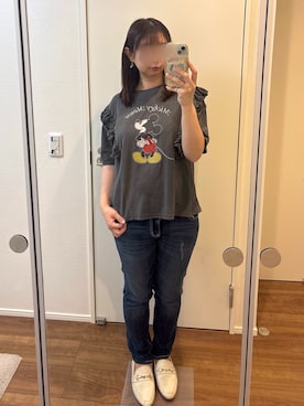 「しまむら（シマムラ）のアイテム（Denim pants、ブルー系）」を使った、cocoさん（レディース・159cm）の春コーディネート