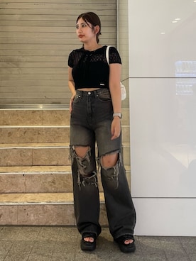 菅 桜さん（レディース・160cm）の夏コーディネート