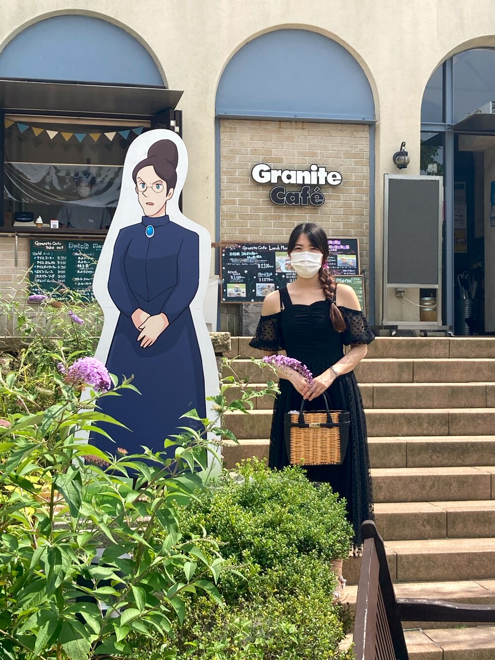「夏コーデ、休日スタイル、高身長女子」｜「UNBILLIONのカカトゥ kakatoo / 柳かごスクエアハンドバッグ（かごバッグ、ブラック系）」を使った、あすてぃす🐥さん（レディース・166cm）の夏コーディネートの1枚目の写真