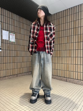 「WHITELAND（ホワイトランド）のアイテム（パンツ）」を使った、syunさん（メンズ・170cm）の春コーディネート