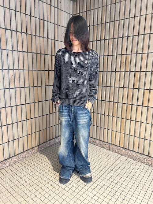 正規品 ダンケシェーン CHEMICAL MESH KNIT CREWNECK DANKE SCHON（ダンケシェーン） セーター ニット DankeSchon/ダンケ